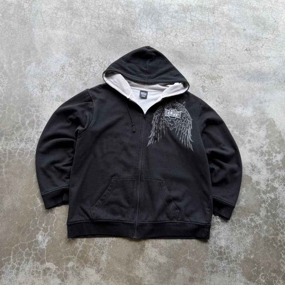 Vintage 2000's MMA Elite Thermal zip up hoodie